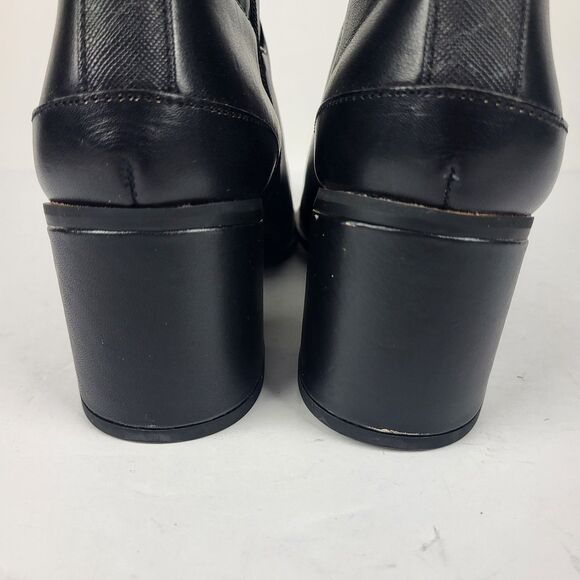 Franco Sarto Figaro Knee High Heeled Stretch Faux leather Black Boot Size 9.5M - Picture 8 of 16